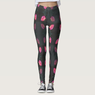 Leggings Patrón de rosa rosa