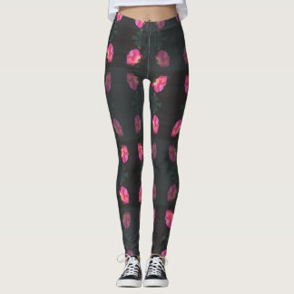 Leggings Patrón de rosa rosa
