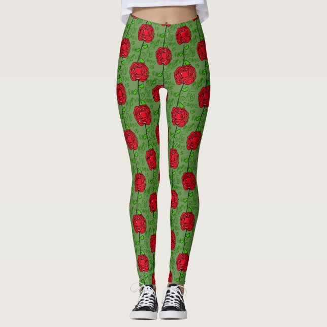 Leggings Patrón de Rosas (Anverso)