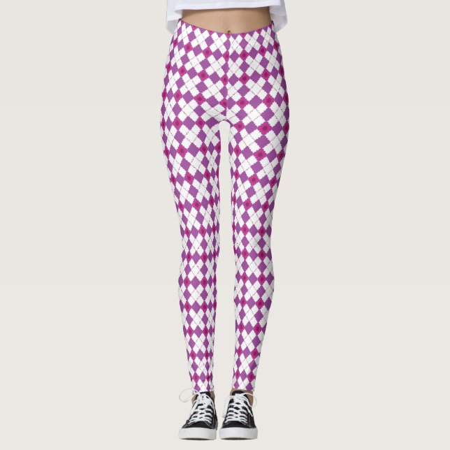 Leggings Patrón de rosas geométricas (Anverso)