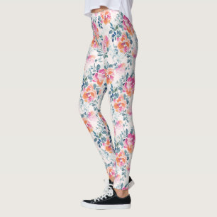 Leggings Patrón de Rosas pintados