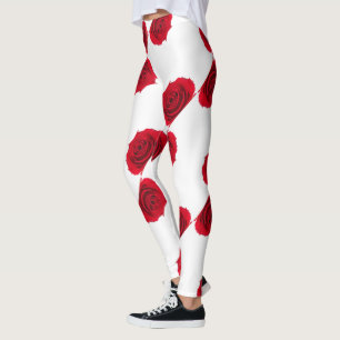 Leggings patrón de rosas rojas