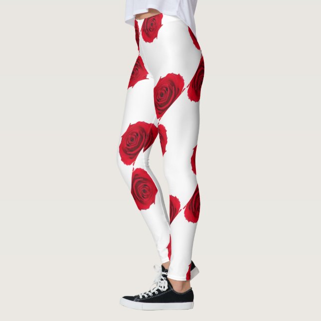 Leggings patrón de rosas rojas (Izquierda)