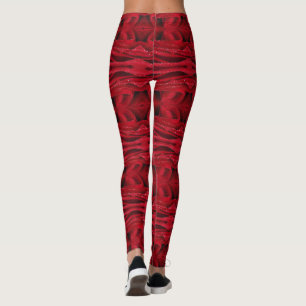 Leggings patrón de rosas rojas