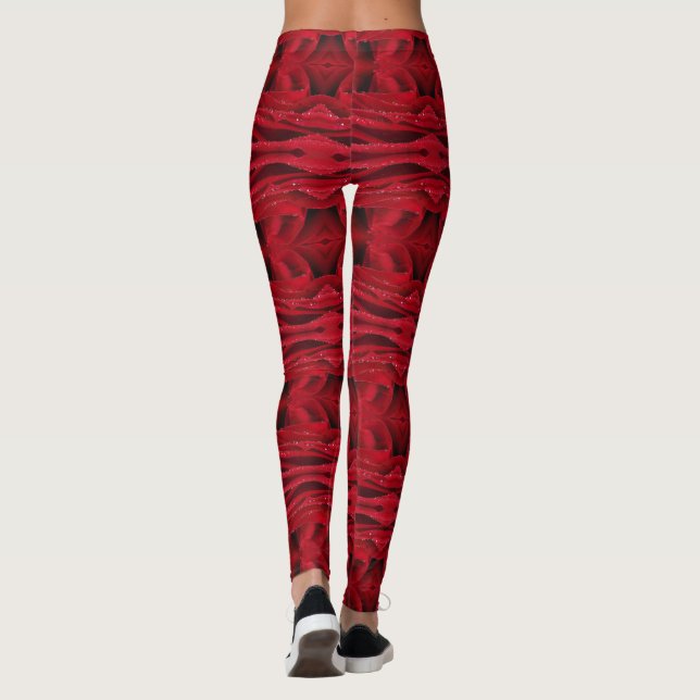 Leggings patrón de rosas rojas (Reverso)