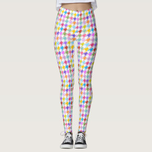 Leggings Patrón de rpt blanco y multicolor de galga