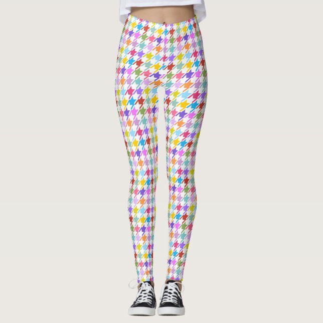Leggings Patrón de rpt blanco y multicolor de galga (Anverso)
