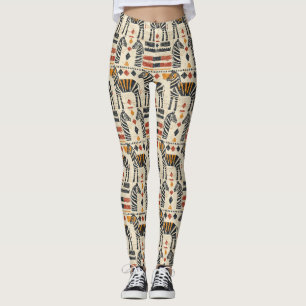 Leggings Patrón de safari tribal cebra boho