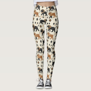 Leggings Patrón de safari tribal león boho
