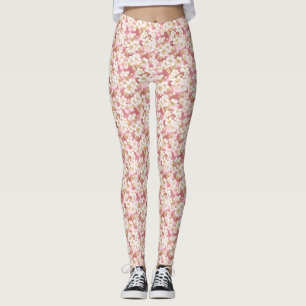 Leggings Patrón de Sakura rosa y blanco