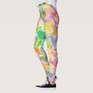 Leggings Patrón de salpicadura de pintura de verano vibrant