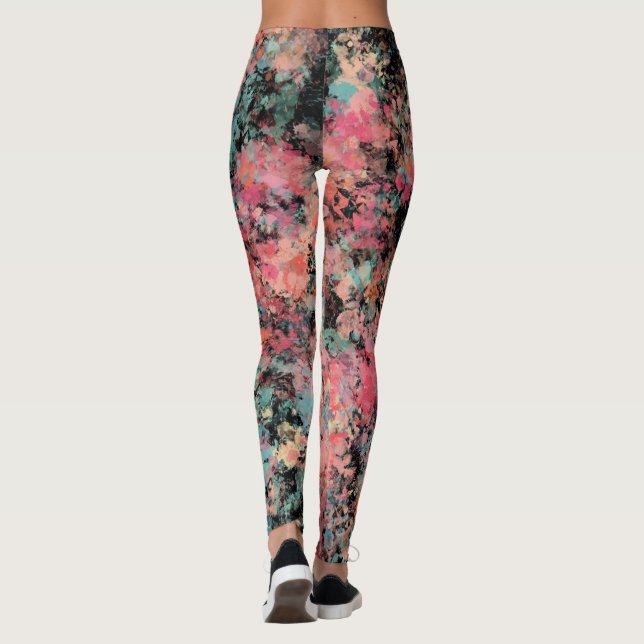 Leggings Patrón de salpicaduras de acuarela moderna Vacacio (Reverso)