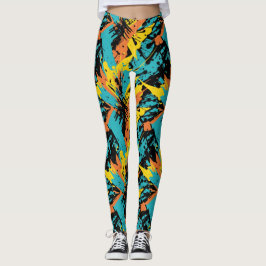 Leggings Patrón de salpicaduras de fiesta de paintball colo