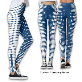 Leggings Patrón de semitono azul y blanco de la compañía de