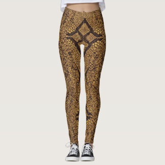 Leggings Patrón de serpientes respaldadas por diamantes