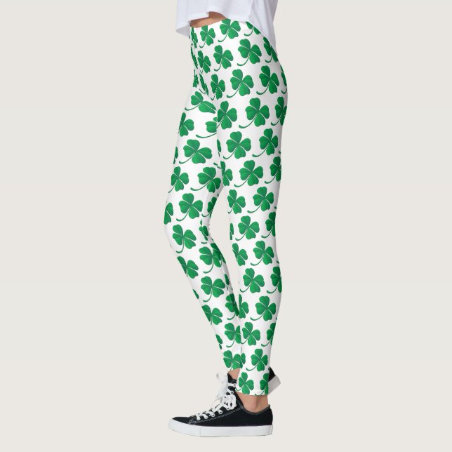 Leggings Patrón de Shamrock verde de Saint Patrons (Izquierda)