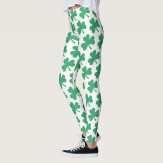 Leggings Patrón de Shamrock verde del Día de los Sta Patron