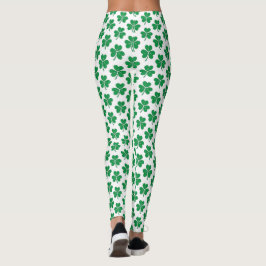 Leggings Patrón de Shamrock verde Día de San Patricio