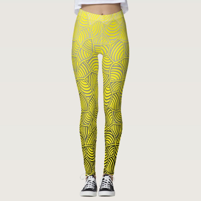 Leggings Patrón de shell.04.w BG amarillo (Anverso)
