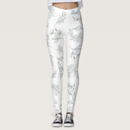 Leggings Patrón de silueta de flores