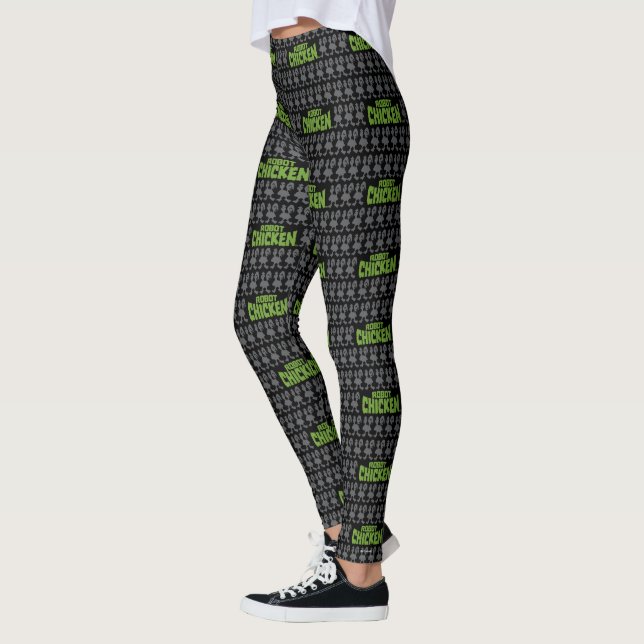Leggings Patrón de silueta de pollo de Robot (Izquierda)