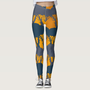 Leggings Patrón de silueta forestal