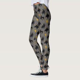 Leggings Patrón de silueta negro de Adam Lightning