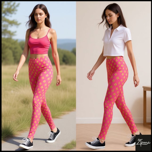 Leggings Patrón de símbolo de club rosa oscuro (Subido por el creador)