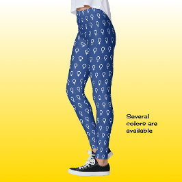 Leggings Patrón de símbolo feminista azul