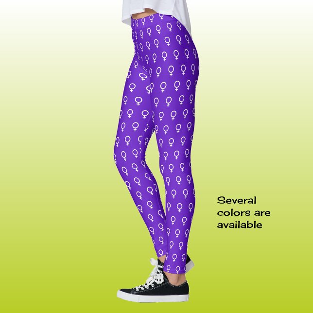 Leggings Patrón de símbolo feminista púrpura moderno (Subido por el creador)