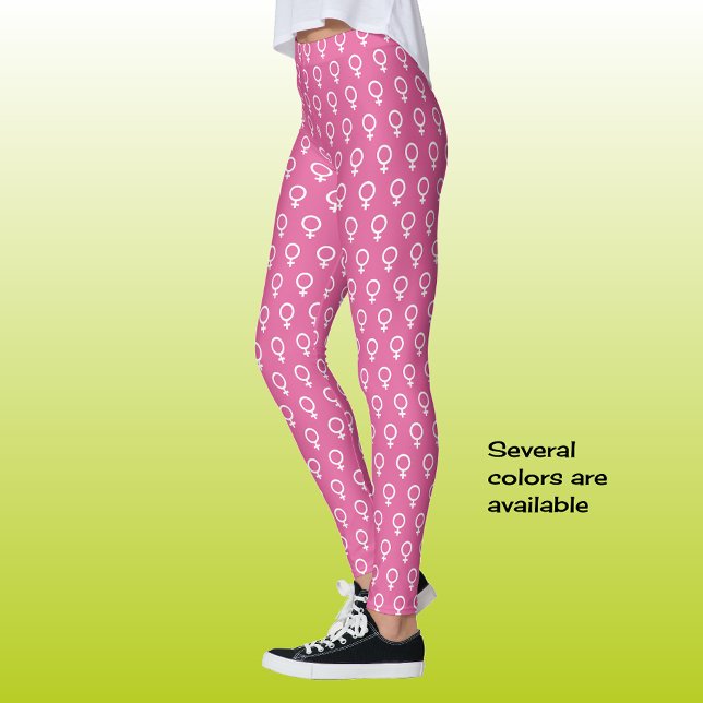 Leggings Patrón de símbolo feminista rosa (Subido por el creador)
