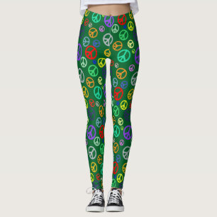 Leggings Patrón de símbolos de la paz de moda en muchos col