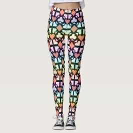 Leggings Patrón de Símbolos de tarjetas de reproducción Mul