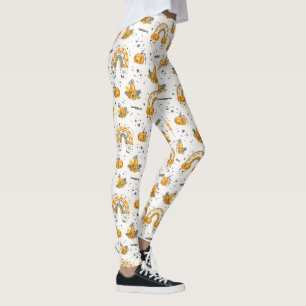 Leggings Patrón de símbolos fantasmal de Halloween