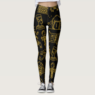 Leggings Patrón de símbolos jeroglífico egipcio