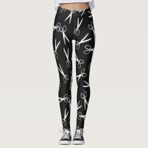 Leggings Patrón de Sissor Plata y Negro