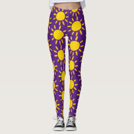 Leggings Patrón de sol amarillo de verano abstracto genial