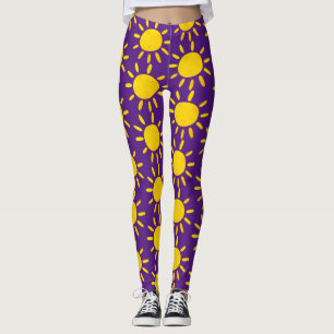 Leggings Patrón de sol amarillo de verano abstracto genial