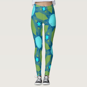 Leggings Patrón de sol verde azulado