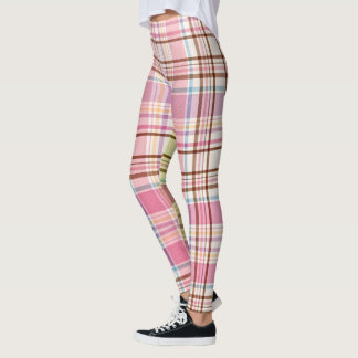 Leggings Patrón de Springtime clásico de plaid de color pas