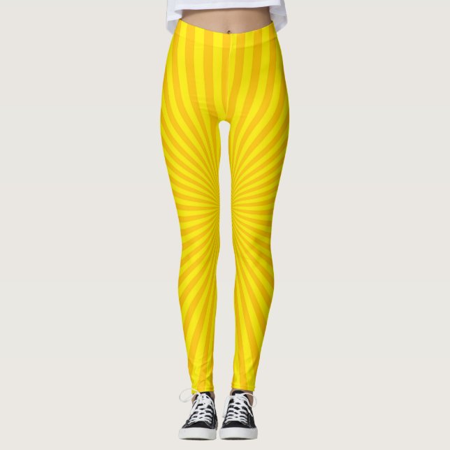 Leggings Patrón de Starburst Amarillo (Anverso)