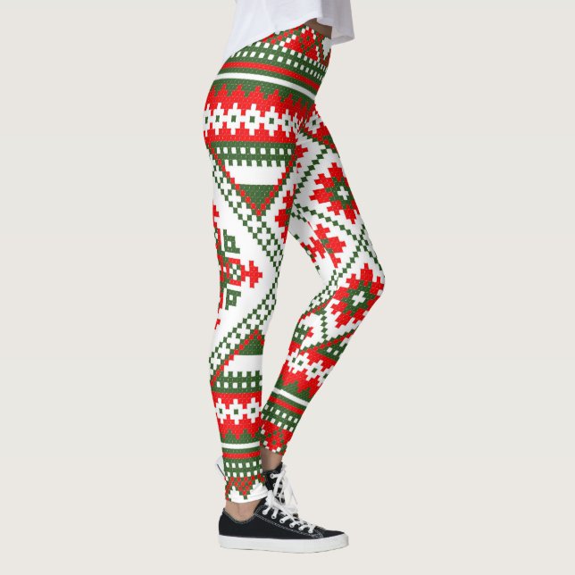 Leggings Patrón de suéter feo navidad Leyendas de vacacione (Derecha)
