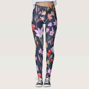 Leggings Patrón de superficie floral Moda Botánica