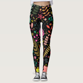 Leggings Patrón de superficie floral - Papel de escritorio 