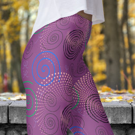 Leggings Patrón De Swirls Hipnótico Púrpura Trendy