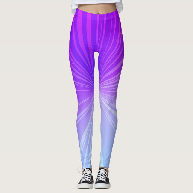 Leggings Patrón de Swoosh de Acción Azul Púrpura Rosa (Anverso)