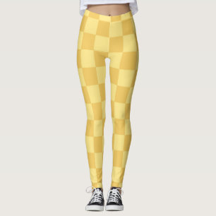 Leggings Patrón de tablero de ajedrez amarillo