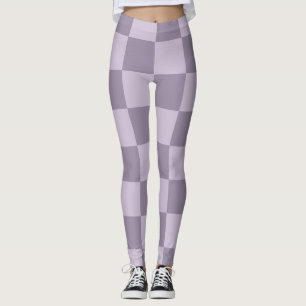 Leggings Patrón de tablero de ajedrez de lavanda suave mini