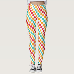 Leggings Patrón de tablero de ajedrez diagonal en un aula a