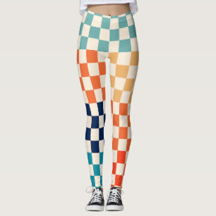 Leggings Patrón de tablero de cheques retro clásico